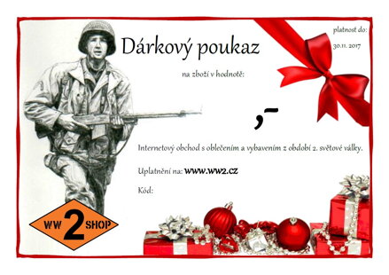 dárkový poukaz na zboží různé hodnoty