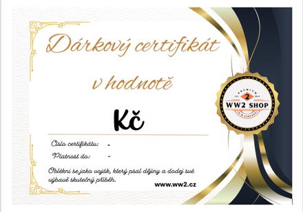 dárkový poukaz na zboží různé hodnoty